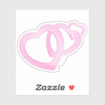 3つのピンクのハートハートが愛と重なる