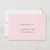 3つのピンクのフローラ3rd誕生日のRsvpカードのためのお茶 出欠カード (裏面)