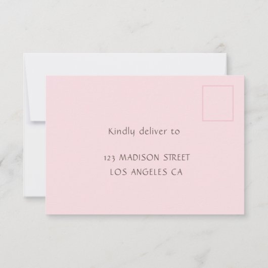 3つのピンクのフローラ3rd誕生日のRsvpカードのためのお茶 出欠カード (裏面)