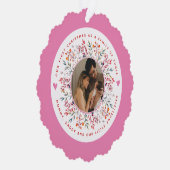 3つのピンクの写真の初めてのクリスマス科 オーナメントカード (右)