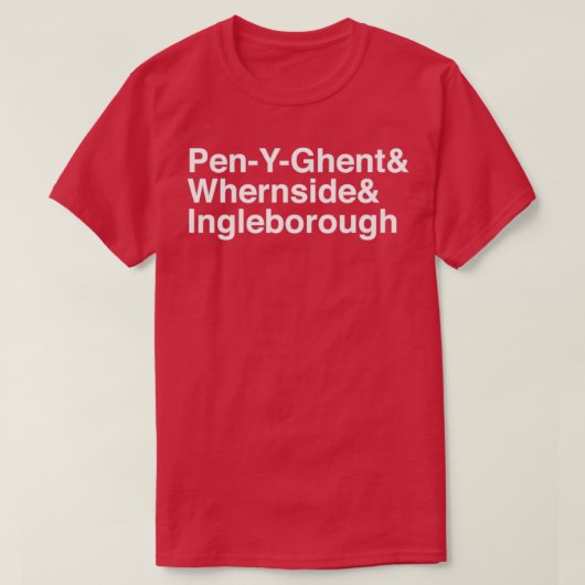 3つのピークPenYGhentとWhernsideとIngleborou Tシャツ (デザイン正面)