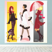 3つのファッションモデル2キャンバスプリント キャンバスプリント (インサイチュ (ウッドフロア))