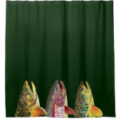 3つのファットマスのための魚釣り シャワーカーテン (正面)