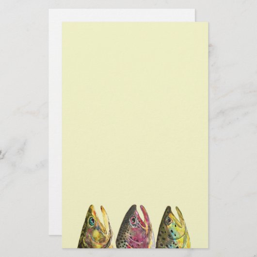 3つのファットマスのための魚釣り 便箋 (正面/裏面)