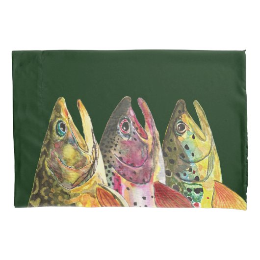 3つのファットマスのための魚釣り 枕カバー (正面)