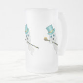 3つのファンシー幽霊トップハットホールディングスカルカン フロストグラスビールジョッキ (正面右)