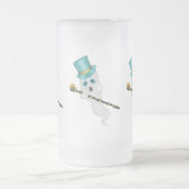 3つのファンシー幽霊トップハットホールディングスカルカン フロストグラスビールジョッキ (中央)