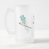 3つのファンシー幽霊トップハットホールディングスカルカン フロストグラスビールジョッキ (左)