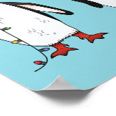 3つのフェスティバルクリスマスペンギンイラストレーション ポスター (角)