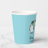 3つのフェスティバルクリスマスペンギンカスタム文字 紙コップ (右)