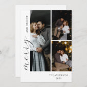 3つのフォトコラージュの挨拶を作成する シーズンカード (正面/裏面)