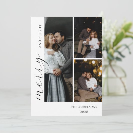 3つのフォトコラージュの挨拶を作成する シーズンカード (スタンド正面)