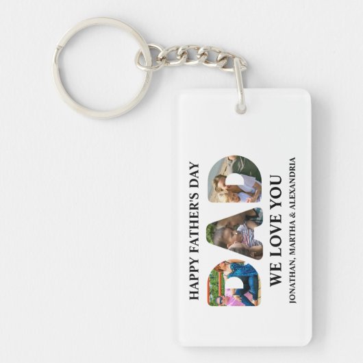 3つのフォトコラージュを作成するHappy Faters day キーホルダー (正面)