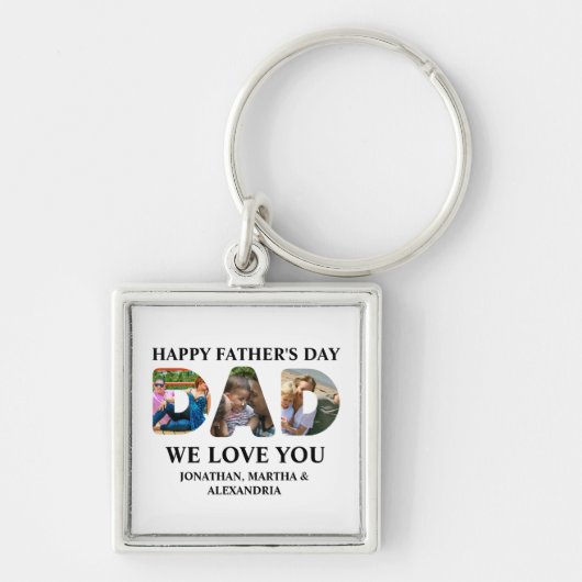 3つのフォトコラージュを作成するHappy Faters day キーホルダー (正面)