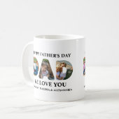 3つのフォトコラージュを作成するHappy Faters day コーヒーマグカップ (正面左)