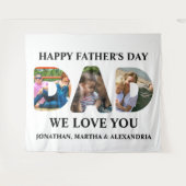 3つのフォトコラージュを作成するHappy Faters day タペストリー (正面(横))