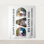 3つのフォトコラージュを作成するHappy Faters day タペストリー (正面)