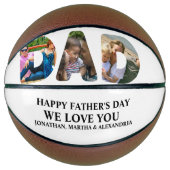 3つのフォトコラージュを作成するHappy Faters day バスケットボール (正面)