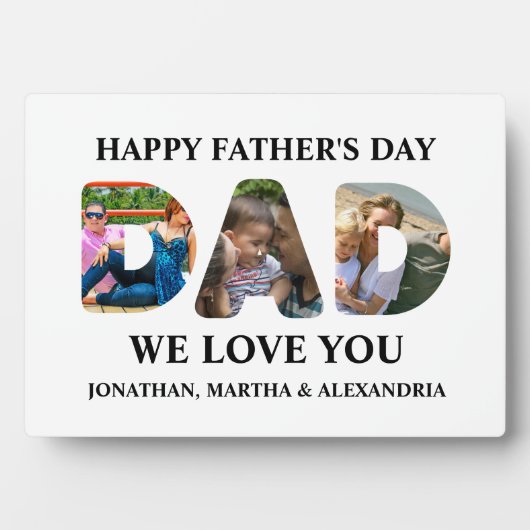 3つのフォトコラージュを作成するHappy Faters day フォトプラーク (正面)