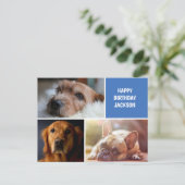 3つのフォトコラージュカスタム誕生日 ポストカード (スタンド正面)