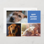 3つのフォトコラージュカスタム誕生日 ポストカード (正面/裏面)