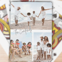 3つのフォトコラージュ名前をカスタムするトランプ