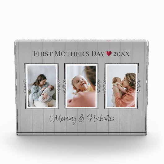3つのフォトコラージュ最初の母親の日のフォトブロック フォトブロック (正面)