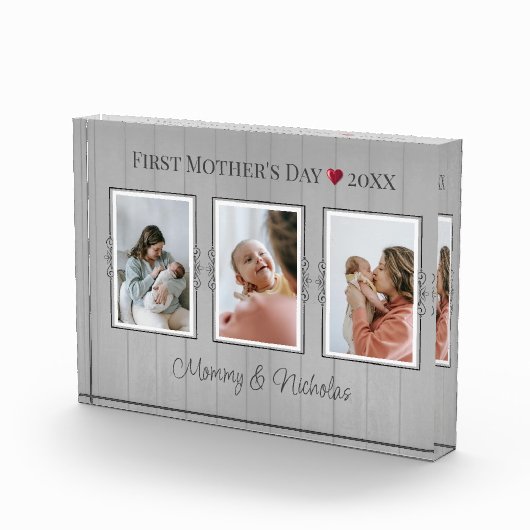 3つのフォトコラージュ最初の母親の日のフォトブロック フォトブロック (右)