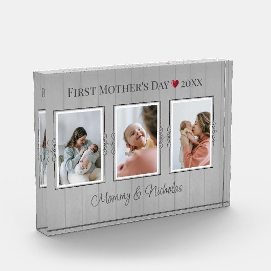 3つのフォトコラージュ最初の母親の日のフォトブロック フォトブロック (左)