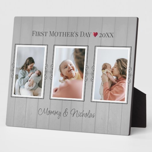 3つのフォトコラージュ最初の母親の日 フォトプラーク (側面)