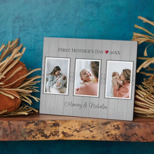 3つのフォトコラージュ最初の母親の日 フォトプラーク (側面)