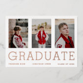 3つのフォトフレームバラ金ゴールド研究発表 箔招待状 (正面)