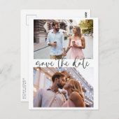 3つのフォトミニマリストスクリプト日付を保存 ポストカード (正面/裏面)