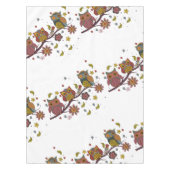 3つのフクロウが分岐している テーブルクロス (正面)