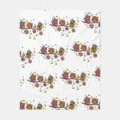 3つのフクロウが分岐している フリースブランケット (正面)