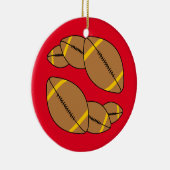 3つのフットボール セラミックオーナメント (右)