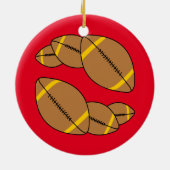 3つのフットボール セラミックオーナメント (裏面)