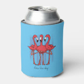 3つのフラミンゴスシーズザデイ 缶クーラー (缶正面)