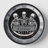 3つのフレンドリースケルトンあなたの部門名 壁時計 (正面)