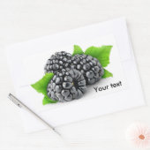 3つのブラックベリー葉と 長方形シール (封筒)