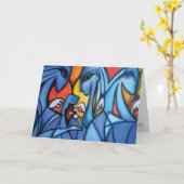 3つのブルーエンジェルの挨拶状 カード (黄色い花)