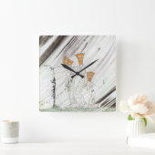 3つのプリンセスインブルーマウンテンbyケイ・ニールセン スクエア壁時計 (ホーム)