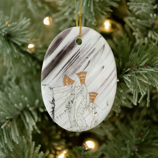 3つのプリンセスインブルーマウンテンbyケイ・ニールセン セラミックオーナメント (ツリー)