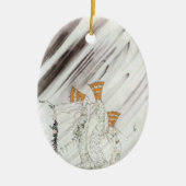 3つのプリンセスインブルーマウンテンbyケイ・ニールセン セラミックオーナメント (正面)