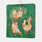 3つのヘフランスのンスのクリスマス装飾 セラミックオーナメント (左)