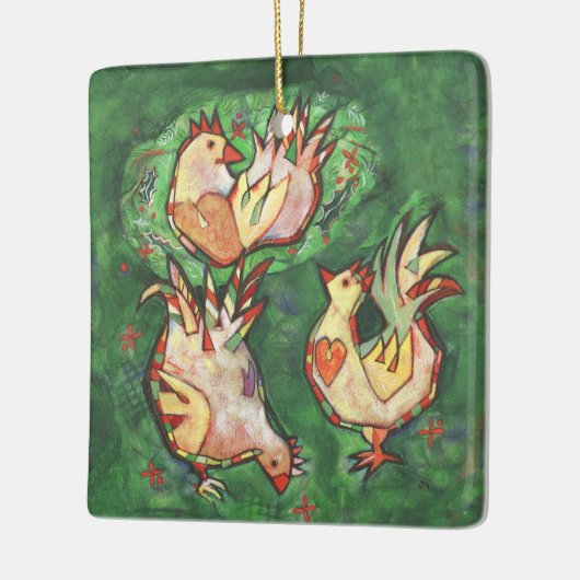 3つのヘフランスのンスのクリスマス装飾 セラミックオーナメント (左)