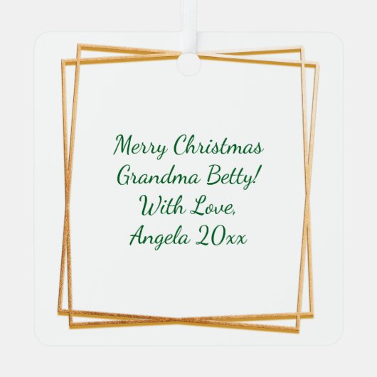 3つのヘフランスのンスパーソナライズされたクリスマス メタルオーナメント (裏面)