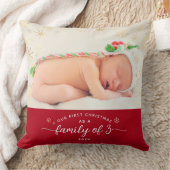 3つのベビー初めてのクリスマスの家族スノーフレーク写真 クッション (ブランケット)