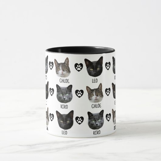 3つのペット顔、独自のフォトマグカップを作成 マグカップ (中央)