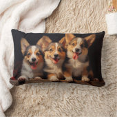 3つのペンブロークウェルシュのコルギー ランバークッション (ブランケット)